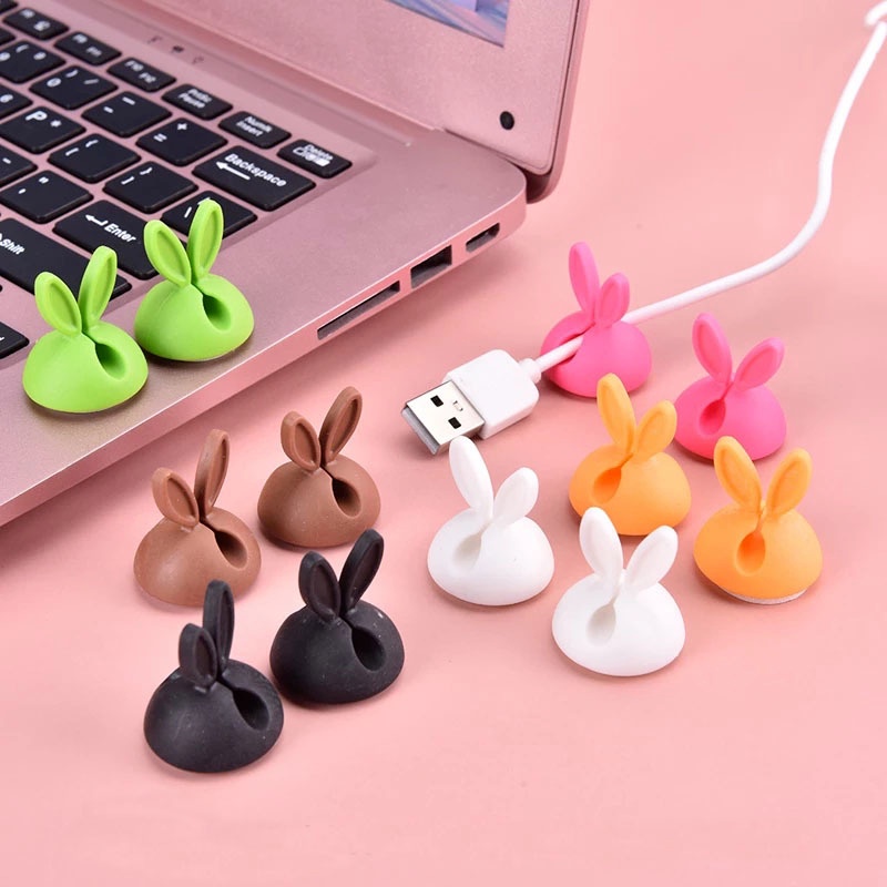 Kẹp Cố Định Dây Cáp Sạc USB Gắn Tường/ Xe Hơi Bằng Silicone Tiện Dụng