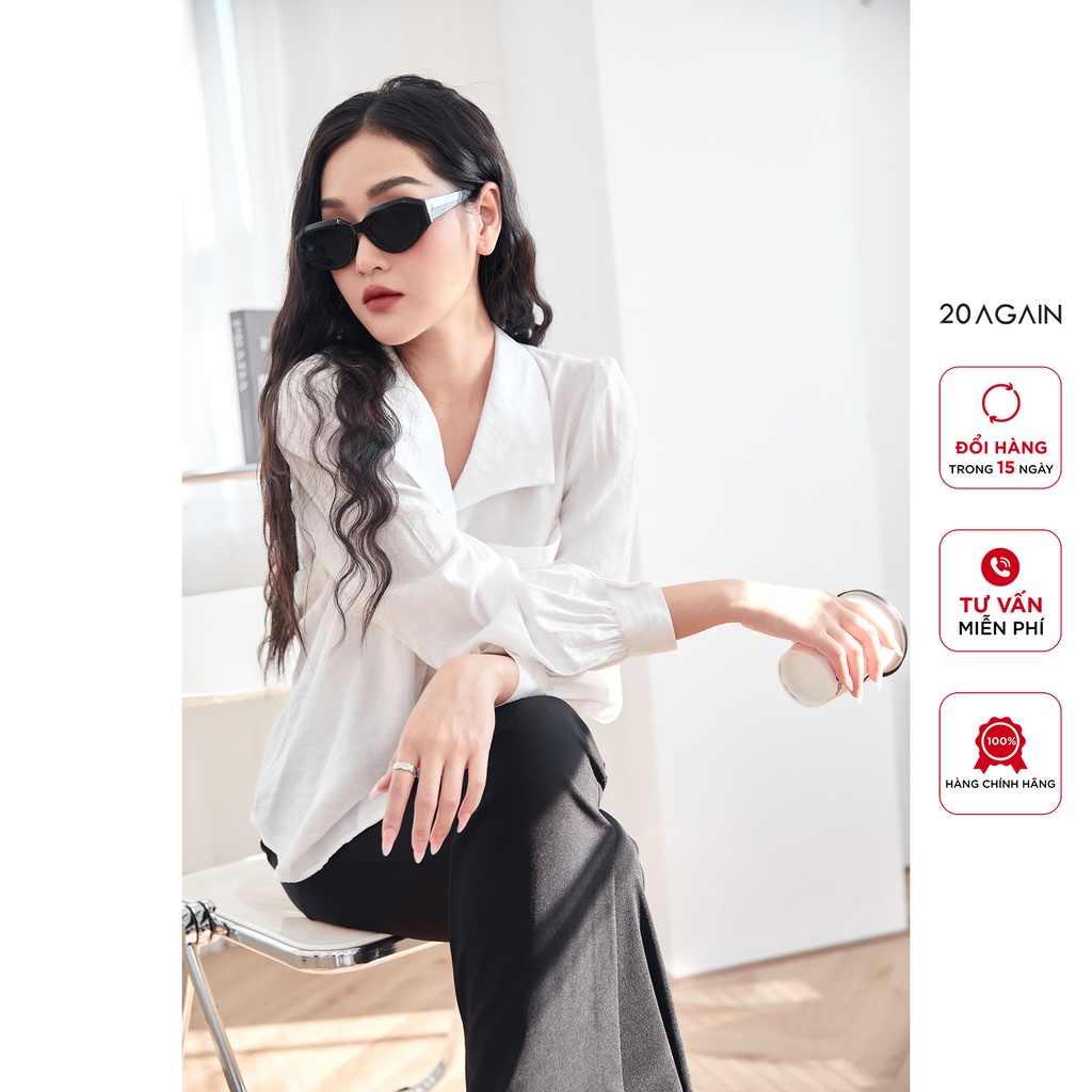 Áo sơ mi dài tay cổ bẻ 20Again, thiết kế túi ngực độc đáo, sành điệu ASA2033