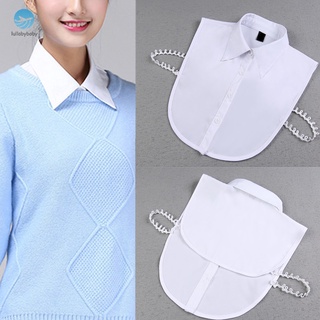 Cổ áo sơ mi rời phối ren hoa thanh lịch cho nữ