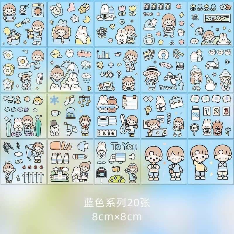 Hộp 1000 Sticker Dán Trang Trí CUTE ( CÓ NOWSHIP )