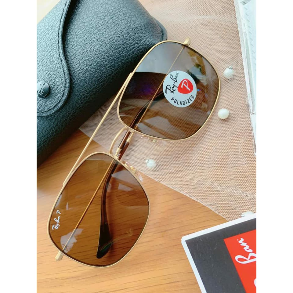 Kính mát Rayban RB3595 901383 mắt Phân cực, dáng vuông ⚜️Hàng Authentic⚜️