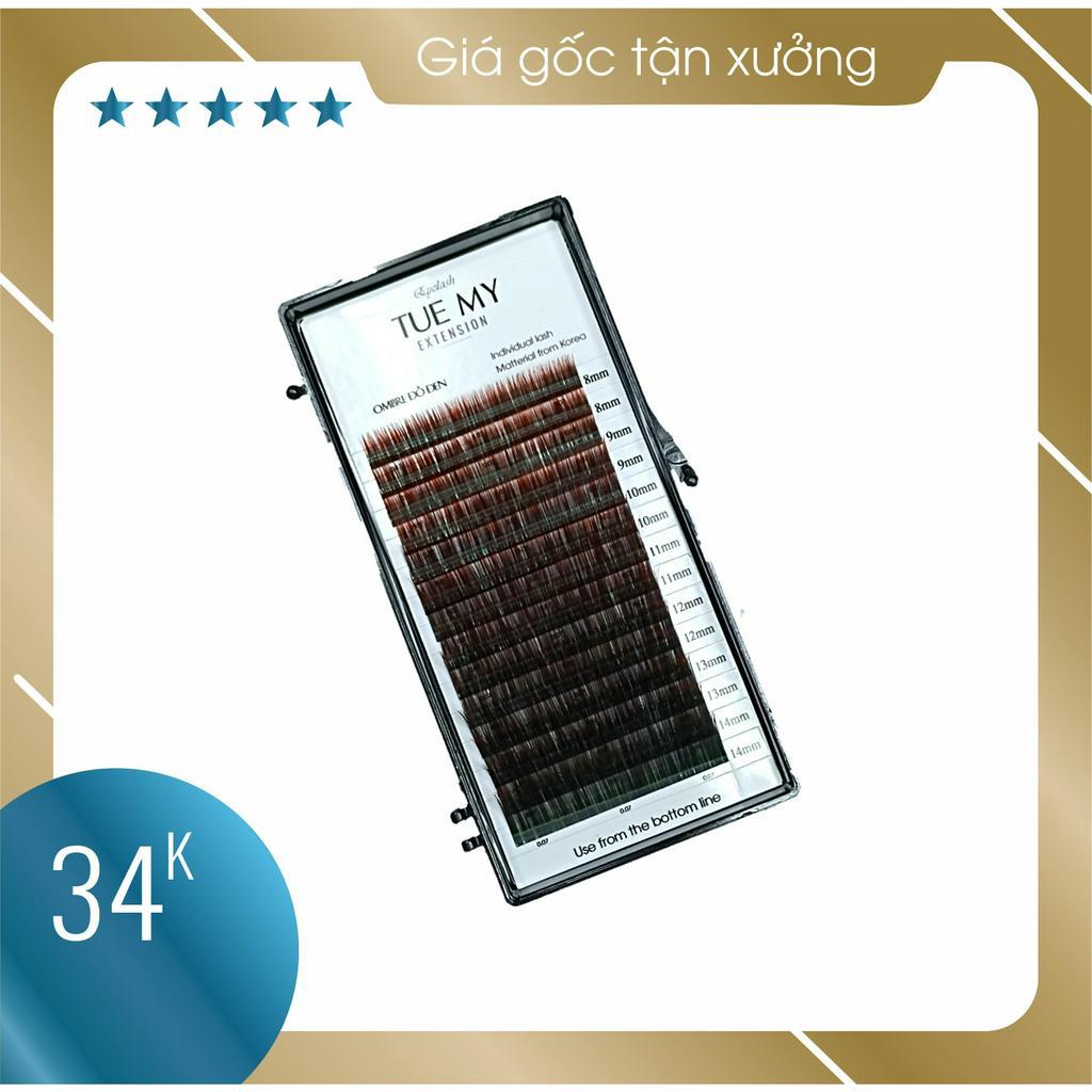 Ombre Đỏ Đen - Mi Lụa Màu Classic 0.07 Mix Size (14 line)