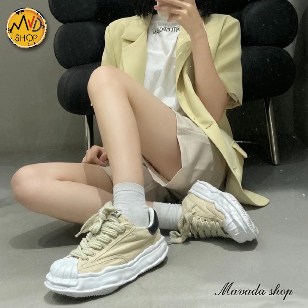 Giày Ulzzang phong cách Hàn Quốc chất liệu Canvas cao cấp / giày mũi sò đế nhăn