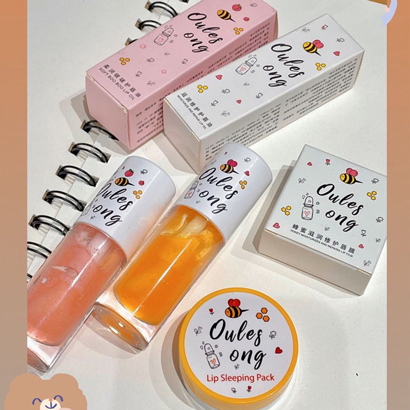 [Hàng mới về] dầu dưỡng môi /son dưỡng môi /mặt nạ ngủ môi  OULESONG từ sữa và mật ong