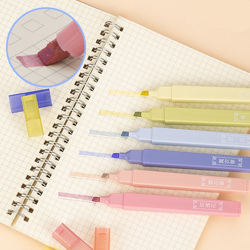 Bút Đánh Dấu Morandi 6 Màu Pastel An Toàn Với Đầu Mềm