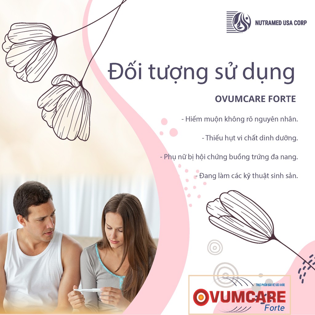 COMBO 2 HỘP OVUMCARE Forte - Viên uống tăng khả năng thụ thai tự nhiên - Hỗ trợ điều trị hiếm muộn, vô sinh ở nữ giới
