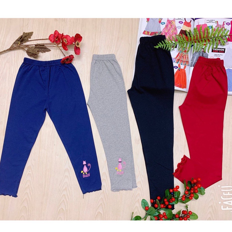 Quần legging Thun Cotton Cho Bé Gái DAHANA Kids - Quần dài thu đông bé gái giữ nhiệt ấm áp