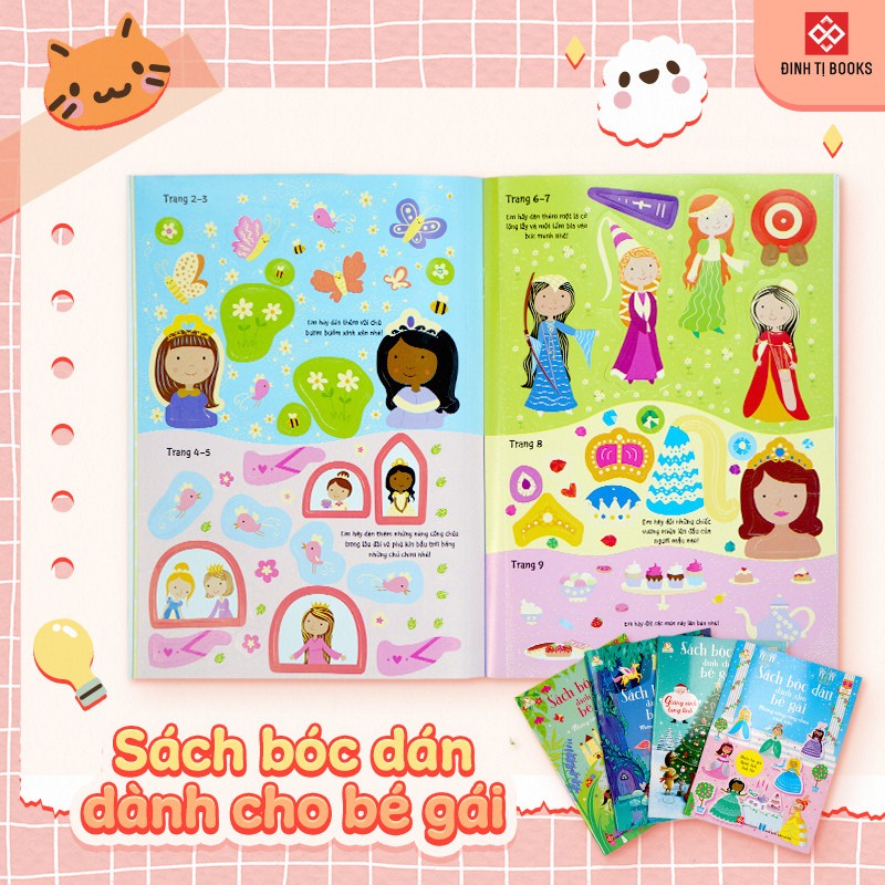 SÁCH - Sách bóc dán dành cho bé gái - Những nàng công chúa xinh xắn