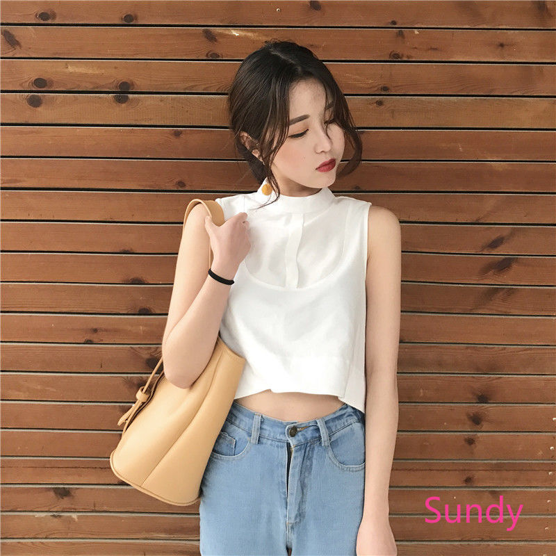 Áo không tay màu trơn thời trang Hàn Quốc cho nữ