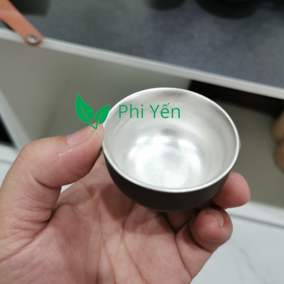 Chén Tử Sa mạ bạc 35 ml mua 6 chén tặng hộp đựng