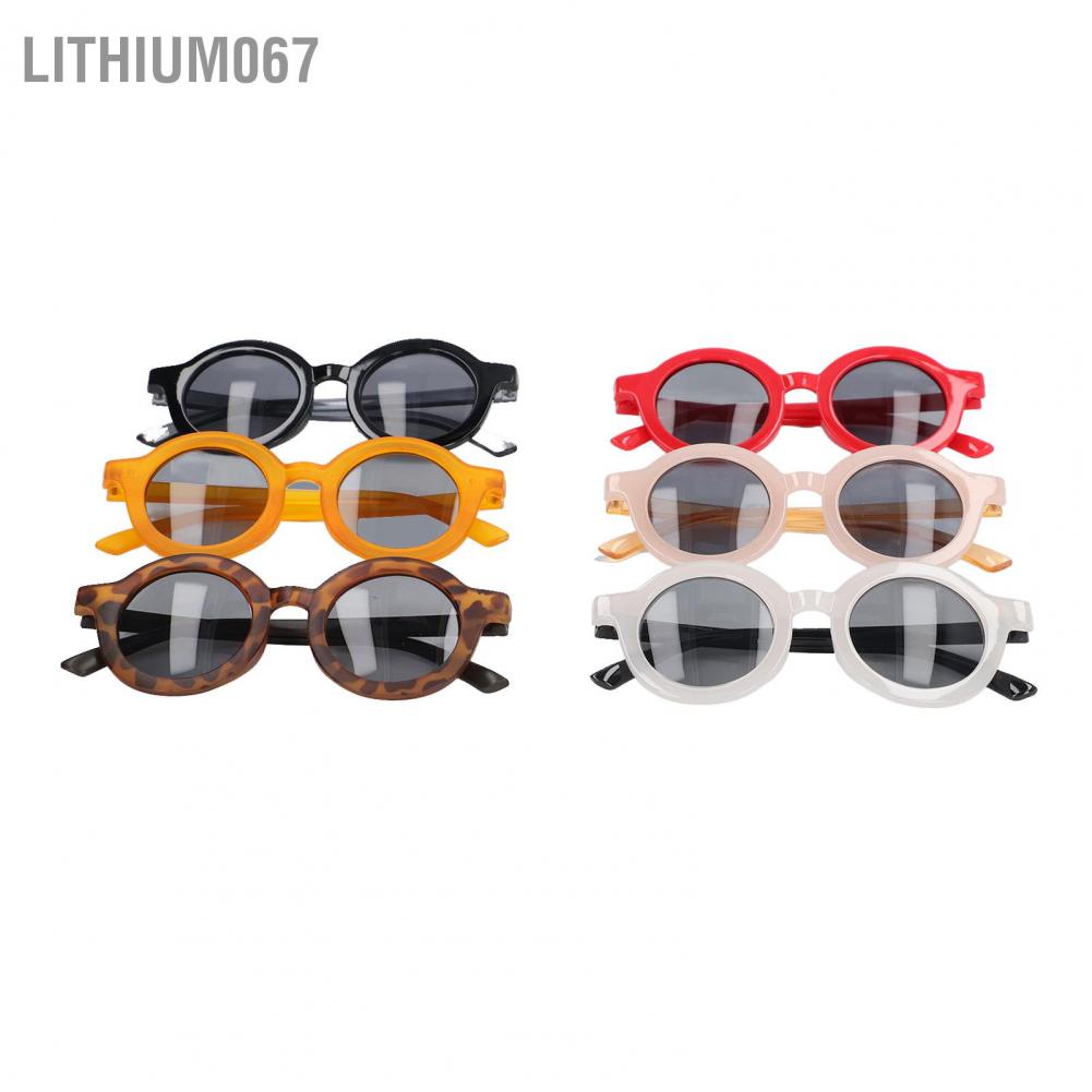 Lithium067 Lithium067 6 chiếc Kính râm trẻ em Hình tròn dễ thương Chống tia cực tím màu Trọng lượng nhẹ dành cho bé trai gái