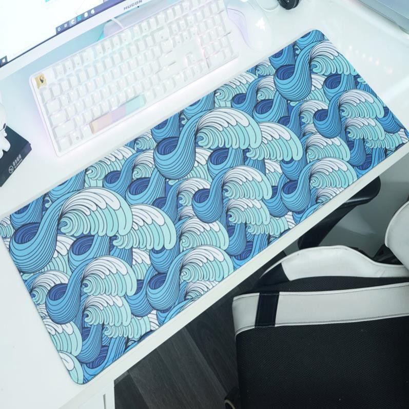 Lót chuột cỡ lớn Sóng Nhật - (Pad chuột/Bàn di chuột size 83 HÀNG CHÍNH HÃNG - 80x30x0.4cm)