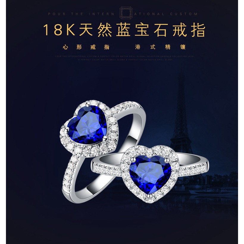 Nhẫn Đeo Tay Kim Loại Đính Đá Màu Hình Trái Tim Xinh Xắn Cho Nữ