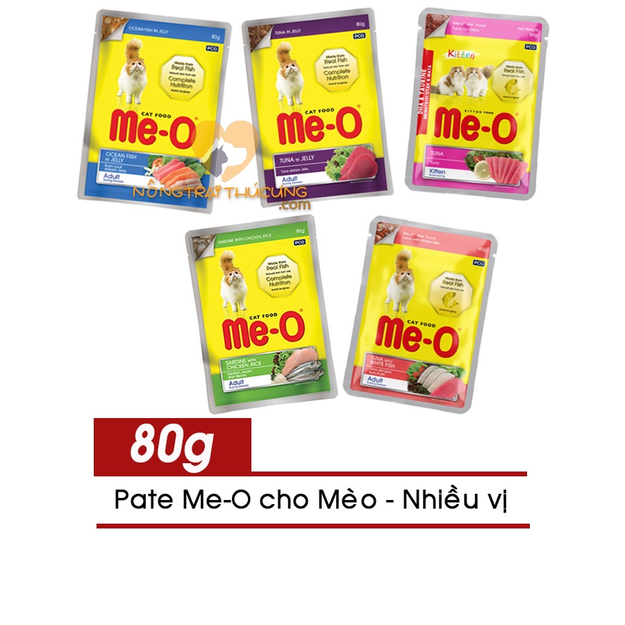 Pate ướt cho mèo cat food Me-o gói 80g