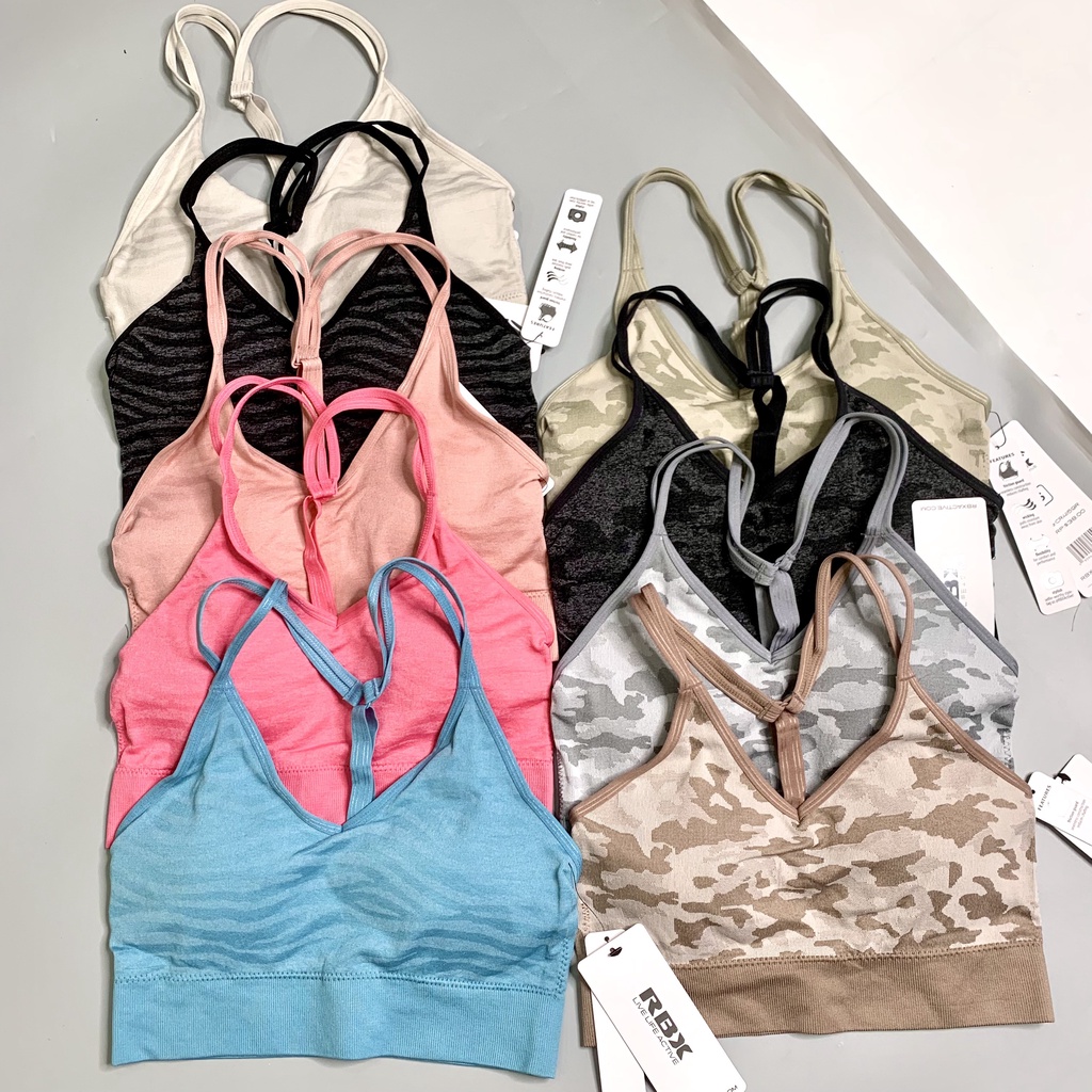 Áo Bra Thể Thao Nữ Dây Đôi RBX Vải Dệt Rằn Ri Cao Cấp, Tập Gym Yoga - RBX02