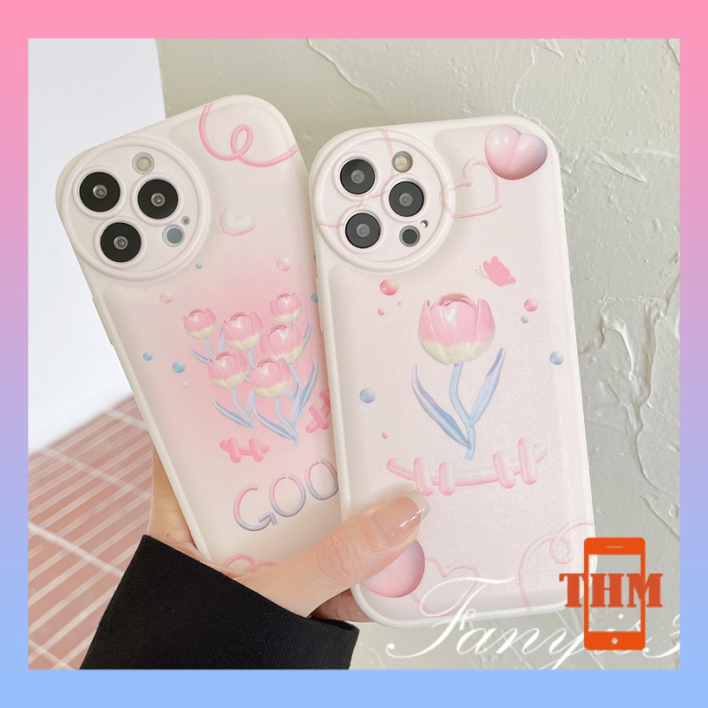 Ốp Điện Thoại Hình Hoa Tulip Có Đệm Khí Chống Rơi Cho Iphone6 6splus 7 7plus 8 8plus XR x xs 12 11 pro max plus 13 promax-5008