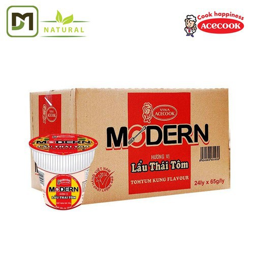 Mì ly Modern,mỳ cốc hương vị lẩu thái tôm 65g