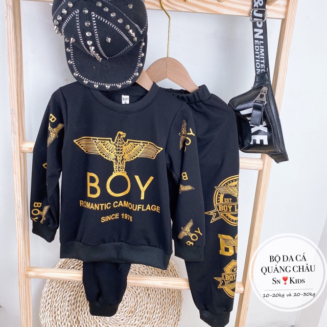 SIZE 8-20kg: Bộ BOY nhũ chất da cá cực đẹp và cá tính cho bé trai - BBDC