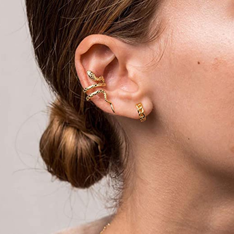 Set Khuyên Tai Hình Con Rắn Phong Cách Gothic Cổ Điển Dành Cho Nam Và Nữ