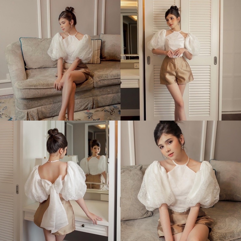 SET ÁO YẾM NƠ LƯNG KÈM SHORT