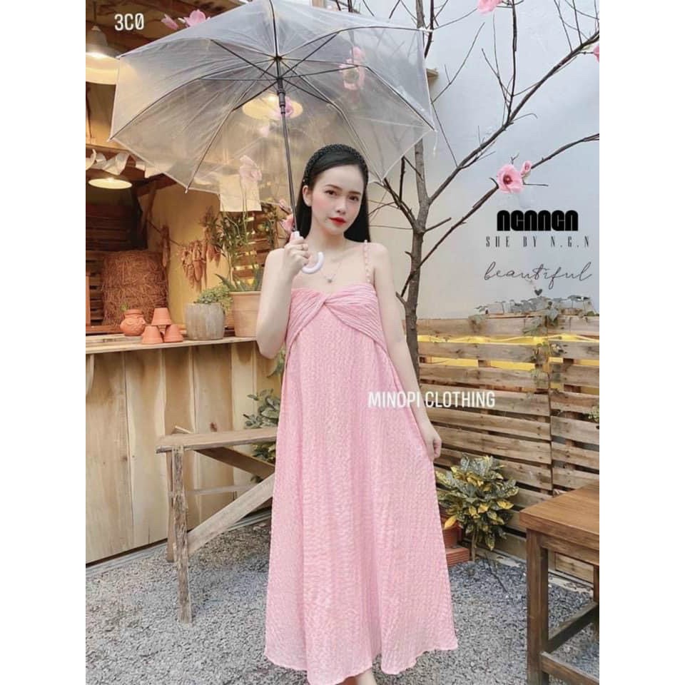 VÁY 2 DÂY MAXI XỐP XOẮN NGỰC CHO NỮ | BigBuy360 - bigbuy360.vn