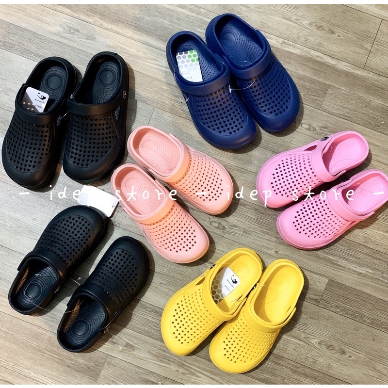 Dép crocs unisex siêu nhẹ SL017 - Dép sục lỗ bít mũi nam nữ đi mưa siêu bền