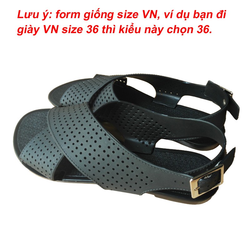 Giày nhựa dẻo giày đi mưa giày sandal chéo cực nhẹ chân