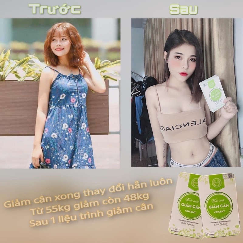 Giảm cân VINCENT liệu trình 15 ngày tặng ngay 10 viên detox mỡ bụng hỗ trợ giảm từ 1-3kg an toàn, hiệu quả