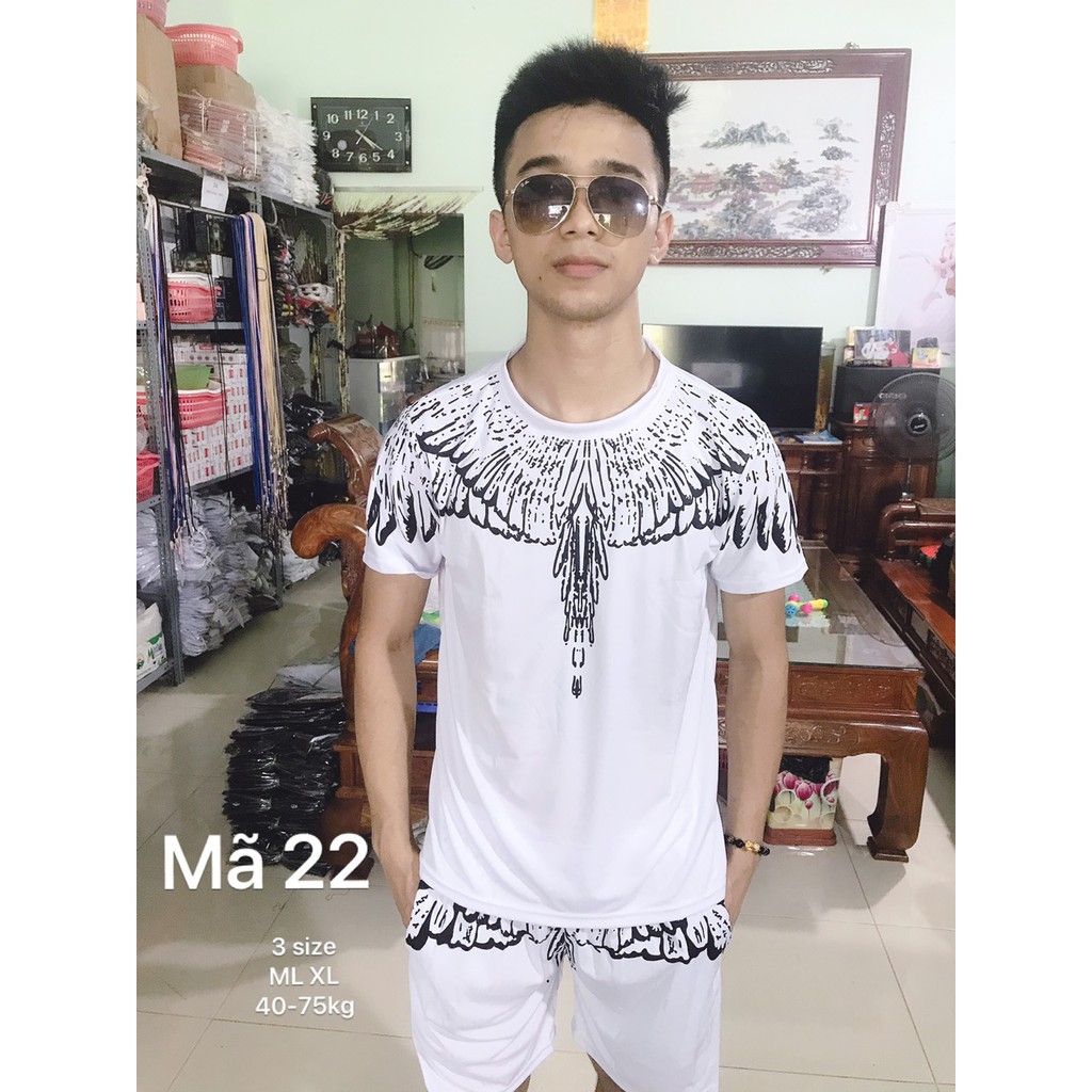 BỘ NAM HÈ 3D CAO CẤP mã 21 ( cánh đại bàng đen )mã 22 ( cánh đại bàng trắng )