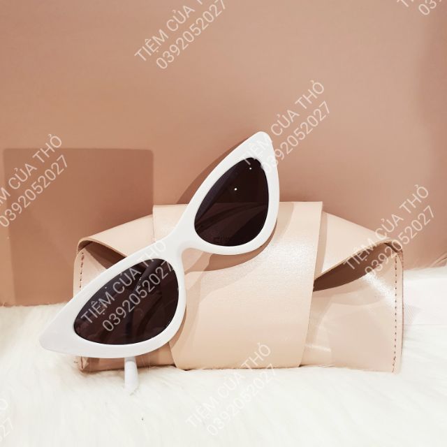 Kính mắt mèo gọng trắng thời trang