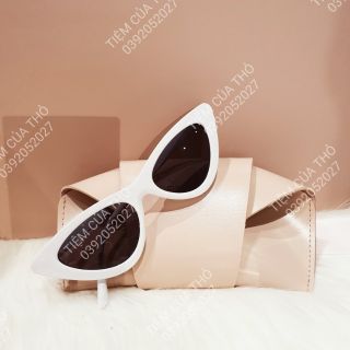 Kính mắt mèo gọng trắng thời trang