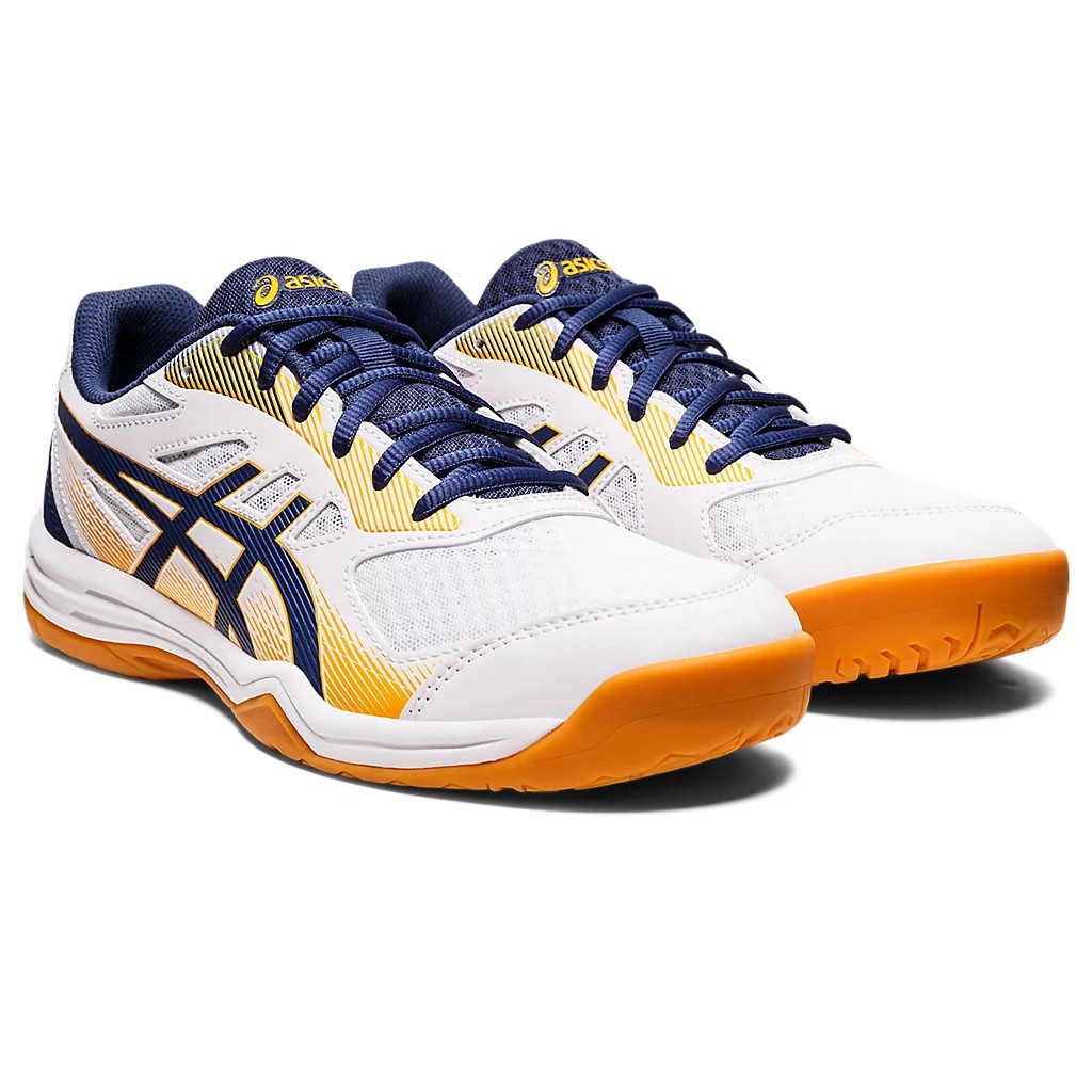 Giày Asics Upcourt 5 Trắng Vàng Xanh - Giày Chuyên Bóng Chuyền, Cầu Lông, Tennis cổ thấp giảm sốc thoáng khí độ bền cao