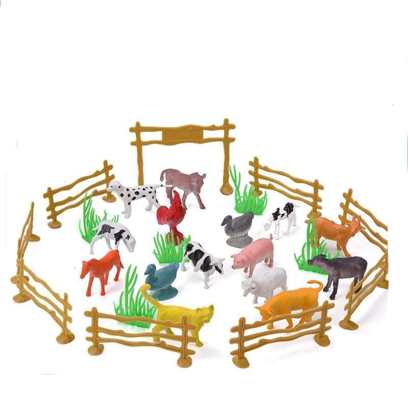 Mô hình 15 vật nuôi mini kèm phụ kiện