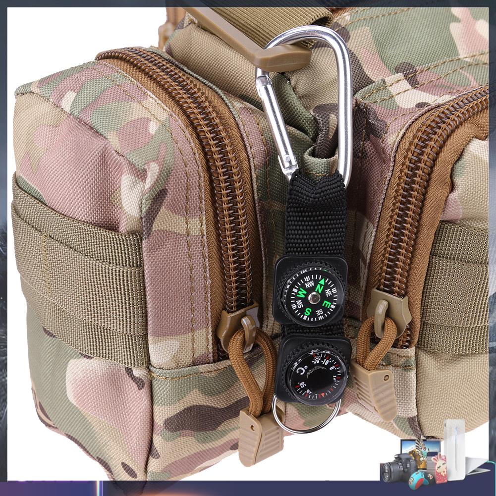 Móc khóa 3 trong 1 tích hợp la bàn và nhiệt kế