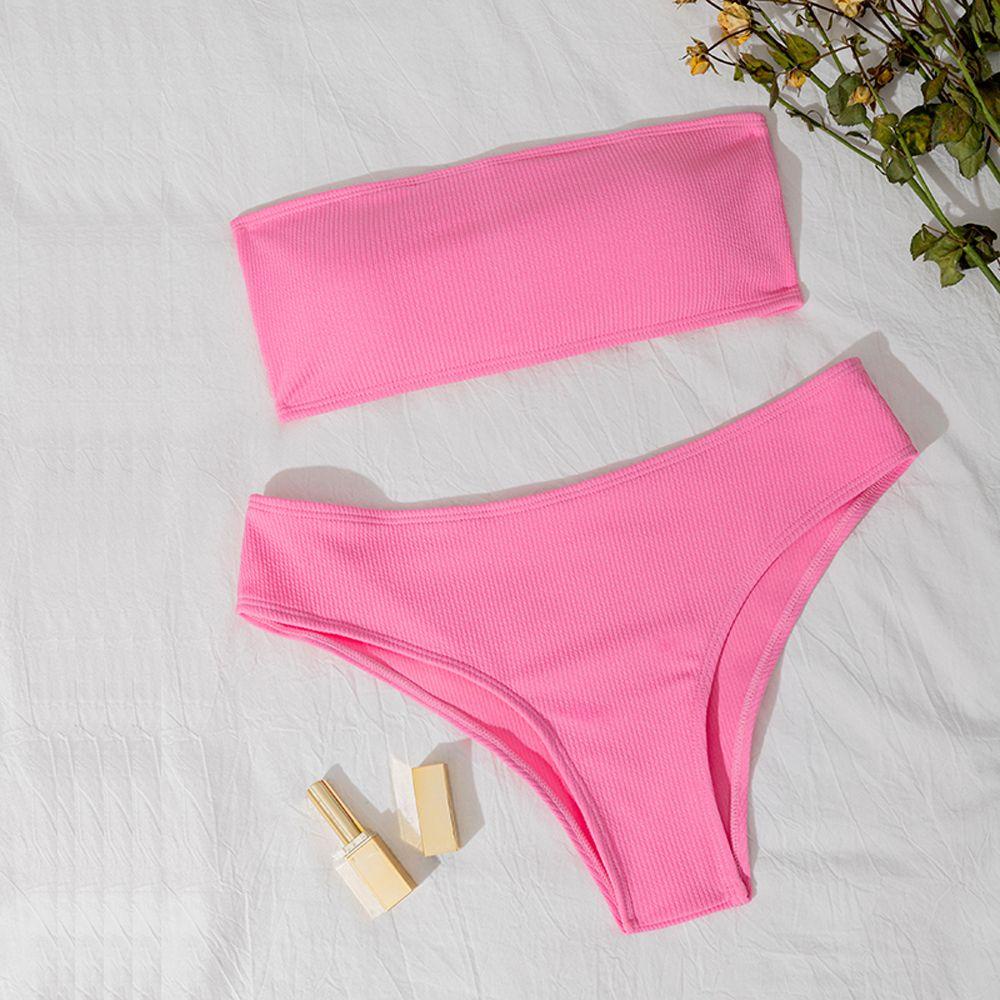 1 Bộ Bikini Không Dây Lưng Cao Nâng Ngực Gợi Cảm