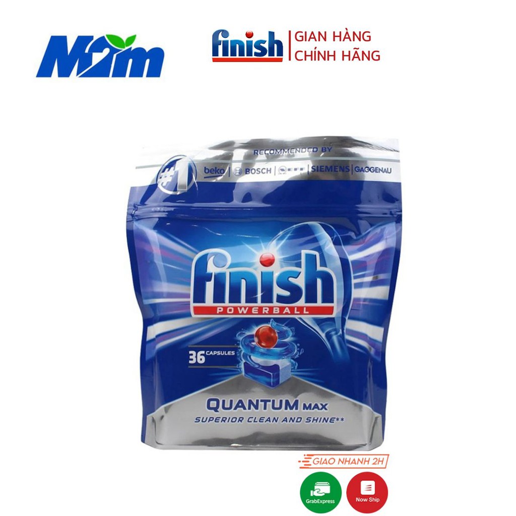 Viên rửa chén bát Finish Quantum Max cho máy rửa bát 36 viên/túi