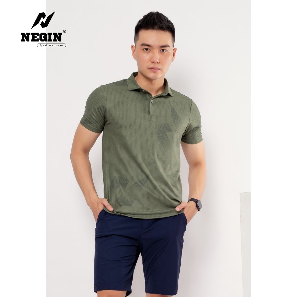 Áo Thể Thao Nam NEGIN Có Cổ Dáng Regular Fit Tay Ngắn Với Màu Sắc Năng Động, Chất Liệu Mềm Mịn Kháng Khuẩn AN333M