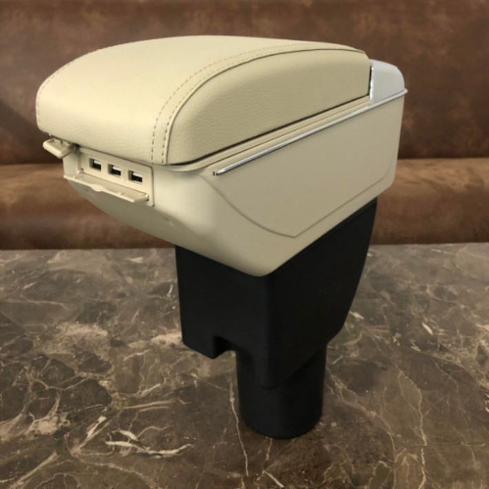 Sản Phẩm Hộp tỳ tay xe hơi, ô tô cao cấp dùng cho xe Vinfast Fadil DUSB-FD tích hợp 7 cổng USB: Màu Đen và Be .