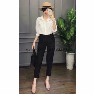 Quần cúc lệch
