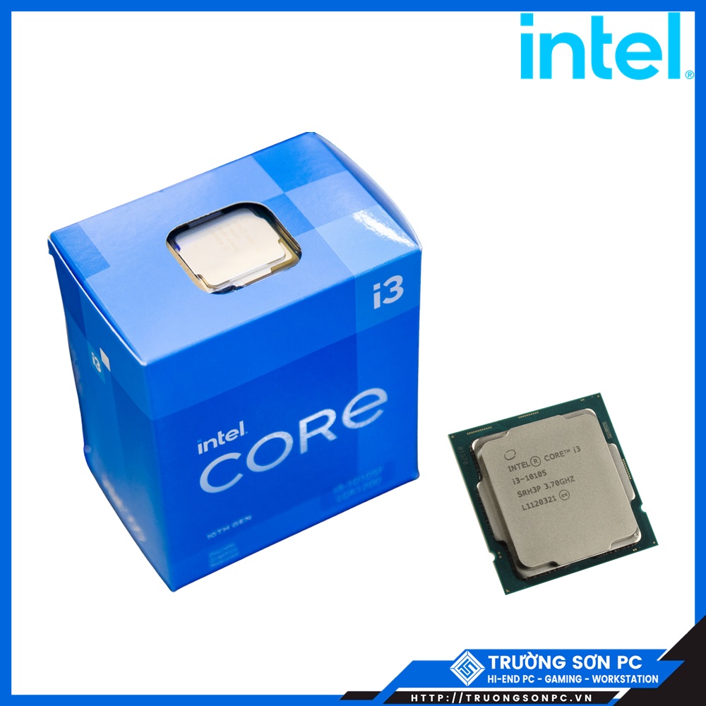 CPU Intel Core i3 10105 (3.7GHz turbo up to 4.4Ghz, 4 Cores 8 Threads, 6MB Cache, 65W) | Full Box Nhập Khẩu