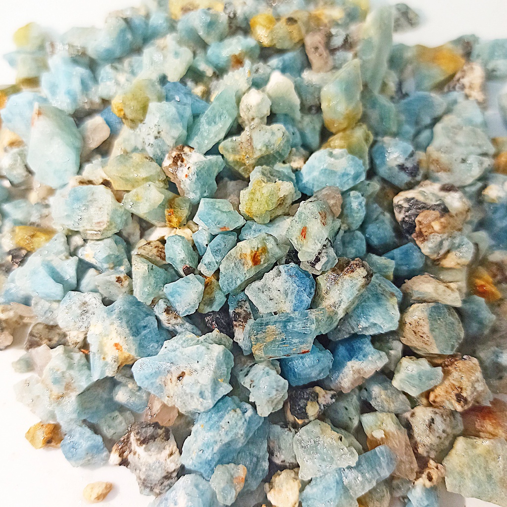 100gr Đá Tinh Thể thô Aquamarine Xanh Đậm Mini Size