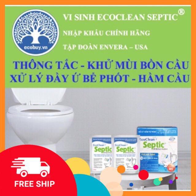 [FREESHIP] Chế phẩm vi sinh ECOCLEAN-SEPTIC chuyen dung xu ly bon cau NK nguyen goi tu My