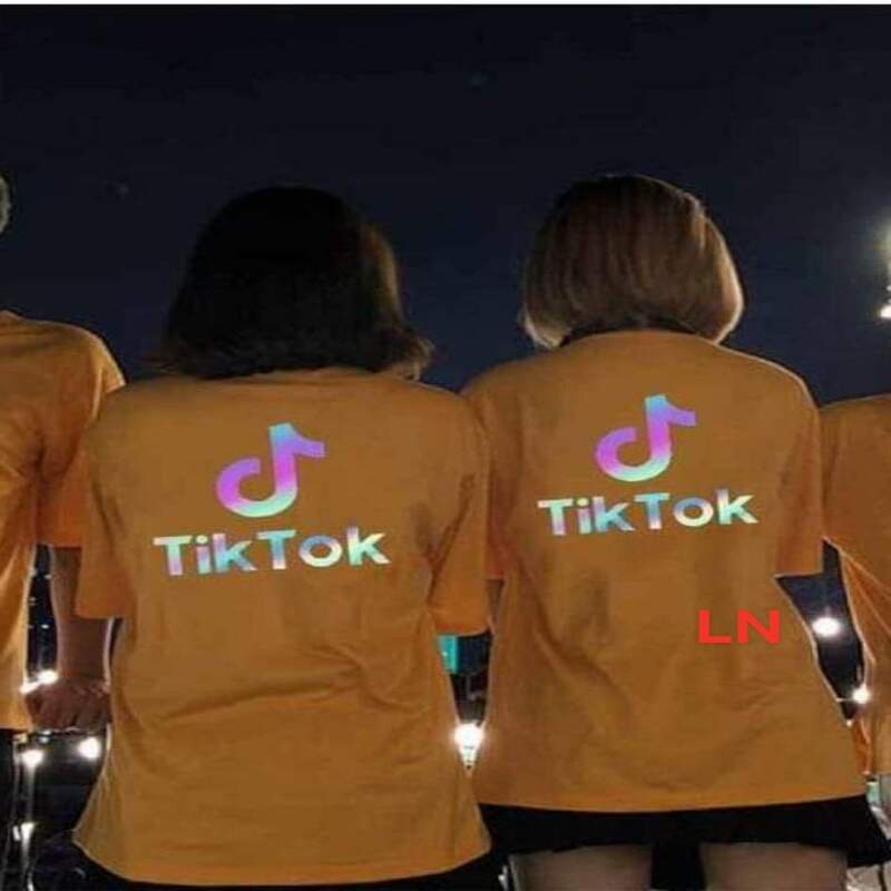 Áo thun Unisex In Logo TIKTOK phông nam nữ tay lỡ form rộng phản quang 7 màu cực nét