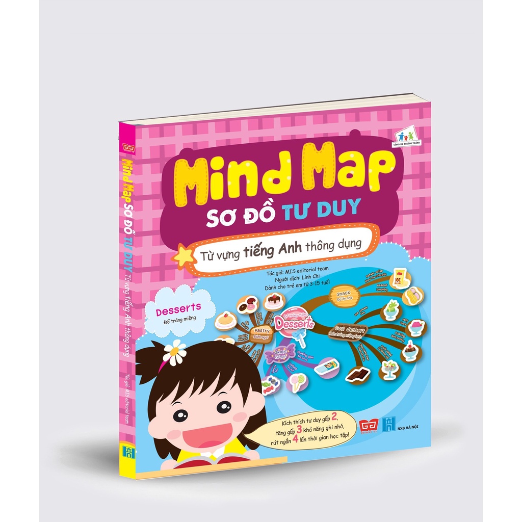 Sách - Học tiếng Anh cho trẻ 3 - 15 tuổi - Mind Map - Sơ đồ tư duy - Từ vựng tiếng Anh thông dụng - Logic, nhớ lâu