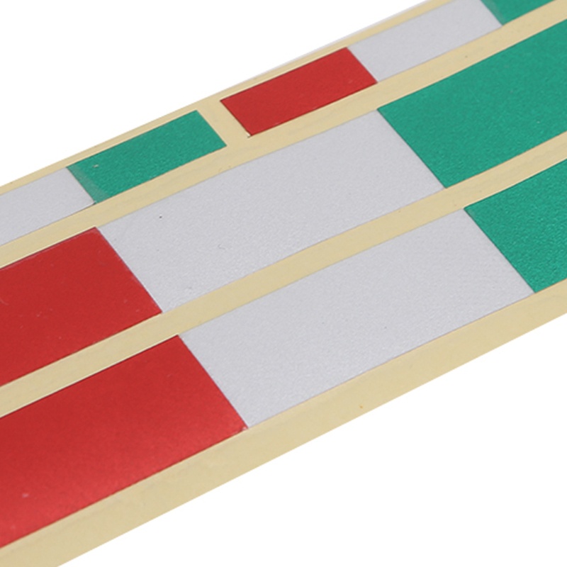 Bộ 3 Hình Dán Trang Trí Xe Hơi Hình Lá Cờ Ý Chất Liệu Vinyl Phản Quang