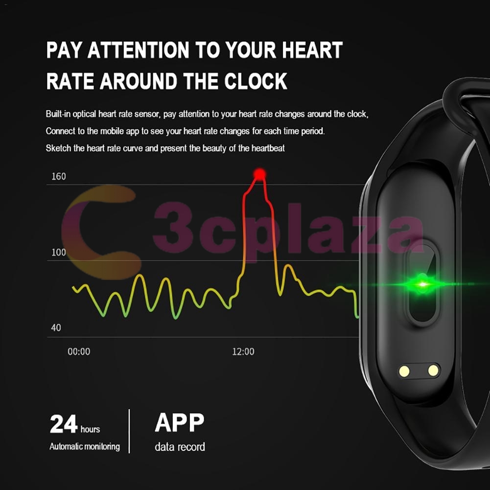 M5A-6 M4 đồng hồ thông minh M4 Smart band M4 Đồng hồ Fitness Tracker đeo tay thể thao Nhịp tim Huyết áp Smartband Theo dõi sức khỏe Đồng hồ thông minh