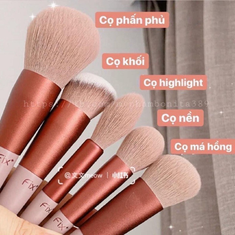 Cọ Trang Điểm Fix Chuyên Nghiệp 13 Cây [COMBO TẶNG KÈM] Máy Phun Sương Mặt GIÁ SỈ, Bộ Cọ Cá Nhân Mini Nội Địa Trung Bh