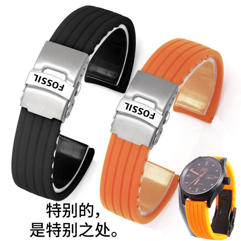 8.13★Fossil Dây Đồng Hồ Đeo Tay Thời Trang Nam Nữ Bằng silicone Cao Su 18 20 22mm