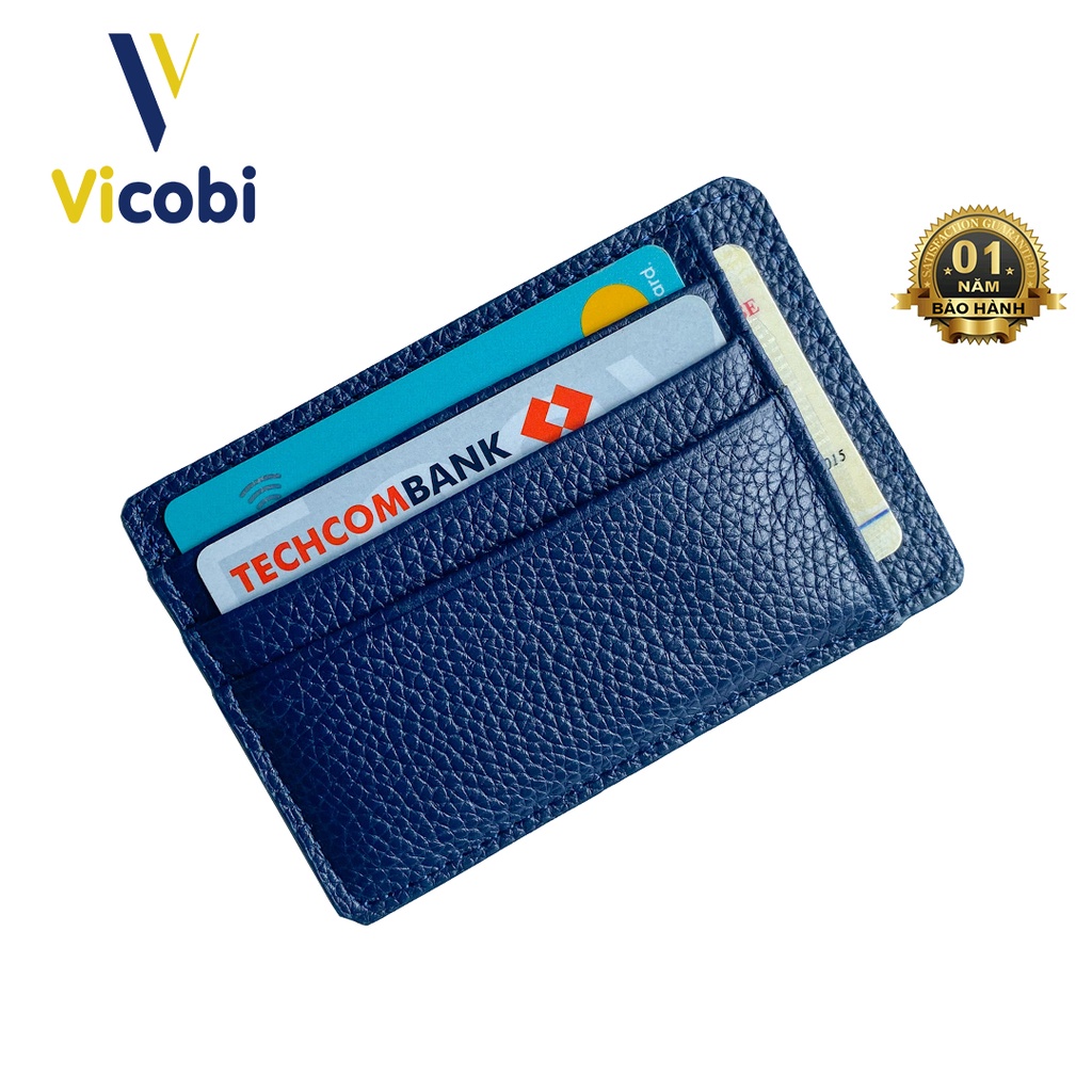 Ví mini Card Holder Da Bò Vicobi M4, Ví đựng thẻ ATM, GPLX cà vẹt bằng lái xe mới, Made in VietNam