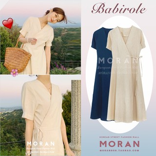 (ORDER) Váy MORAN dáng xòe dài cổ V thắt eo đơn giản nhẹ nhàng Vintage Hàn Quốc (NEW ARRIVALS 2020)